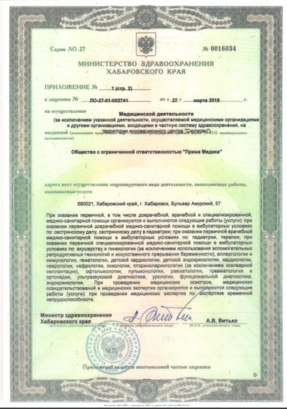 Приложение № 1 (2 лист)